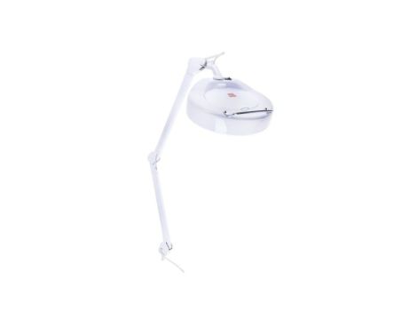 Lampa z lupą, 3dioptrii, 125mm, Montaż zaciskowy na stole, LED, 14.5W, 230V ac, Typ G – brytyjski 3-stykowy