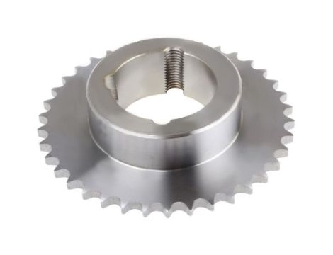 Koło łańcuchowe drabinkowe, 38 zębów, 06B-1, Nakrętka stożkowa, śr toczna: 115.35mm, Stal