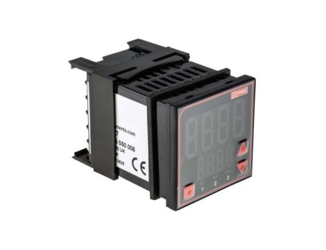 Regulator temperatury PID panelowy 3-wyjściowy, Uz 24 V AC/DC, +100 → +1824C (termopara typu B), 0 →