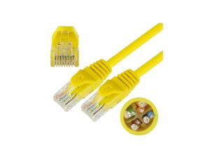 Patchcord UTP kat.6 kabel sieciowy LAN 2x RJ45 żółty 3m NEKU