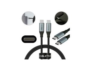AUDA CabelTime Kabel USB 2.0 typ-C (wtyk / wtyk) Quick Charge 4.0 Power Delivery 2.0 (3A 60W) czarny-nikiel /1m/