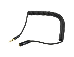 AUDA Slim Przedłużacz spiralny Audio AUX mini Jack 3,5mm Stereo (wtyk / gniazdo) /1,5m/