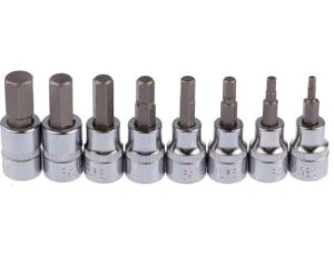 Końcówka sześciokątna, materiał Stal chromowo-wanadowa, Hex 10, Hex 12, Hex 3, Hex 4, Hex 5, Hex 6, Hex 7, Hex 8, 8 szt.