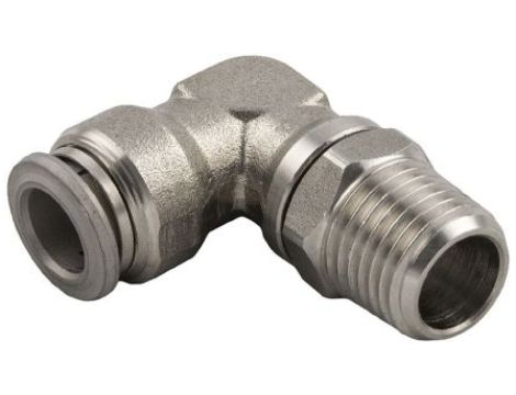 Obrotowa złączka pośrednia kolankowa gwint R 1/4 męskie, Wciskane 6 mm RS PRO Tak Tak