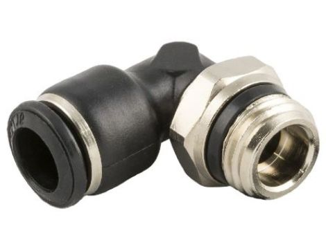 Obrotowa złączka pośrednia kolankowa gwint R 1/4 męskie, Wciskane 10 mm RS PRO