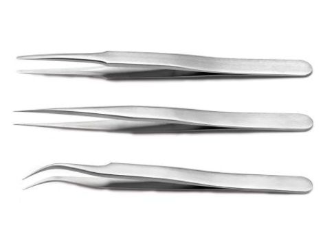 Zestaw pęset, materiał: Stal nierdzewna, RS PRO