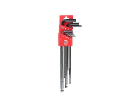 Zestaw kluczy imbusowych, 10 mm, 2 mm, 2,5 mm, 3 mm, 4 mm, 5 mm, 6 mm, 8 mm, klucz imbusowy z końcówką kulową: 1,5 mm