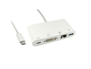 Kabel adaptera, do wyświetlaczy: 1, USB C, DVI