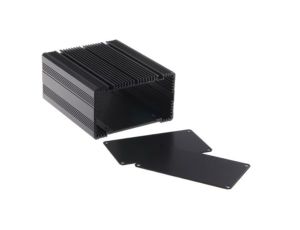 Obudowa radiatora wentylowana, aluminiowa, Czarny, 125 x 105 x 60.5mm, RS PRO