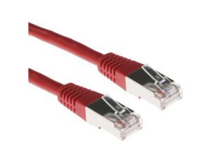 Kabel kat. 5, F/UTP, 5m, Czerwony, PVC, złącze: Wtyk RJ45/męski RJ45