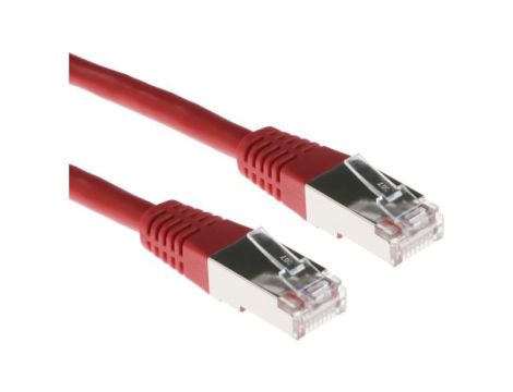 Kabel kat. 5, F/UTP, 5m, Czerwony, PVC, złącze: Wtyk RJ45/męski RJ45