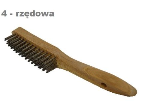 SZCZOTKA RĘCZNA DREWNIANA 4-RZĘDOWA DRUT STAL 0,3