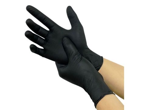 RĘKAWICE NITRYLOWE CZARNE GRIPPER S (100) - 3