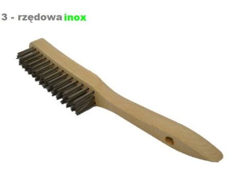 SZCZOTKA RĘCZNA DREWNIANA 3-RZĘDOWA INOX 0,3