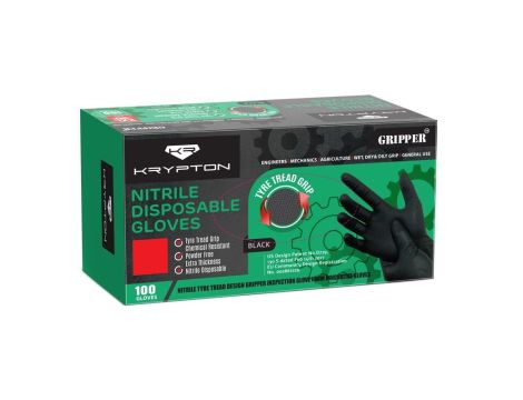 RĘKAWICE NITRYLOWE CZARNE GRIPPER M (50)