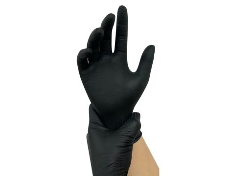 RĘKAWICE NITRYLOWE CZARNE GRIPPER M (50) - 2