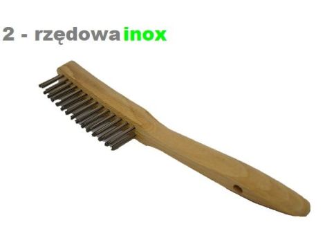 SZCZOTKA RĘCZNA DREWNIANA 2-RZĘDOWA INOX 0,3