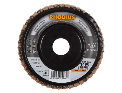 Ściernica listkowa LGA ALU 125X22 P40 /RHODIUS/