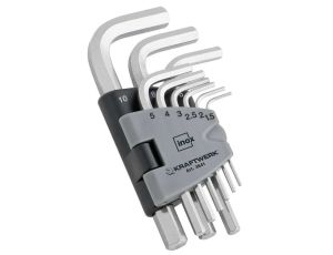 ZESTAW KLUCZY TRZPIENIOWYCH KRÓTKICH 1.5-10MM INOX