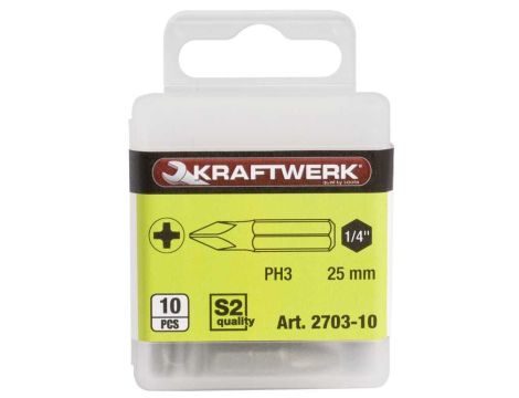 BIT STANDARD 1/4" PH1X25MM 10SZT /KRAFTWERK/