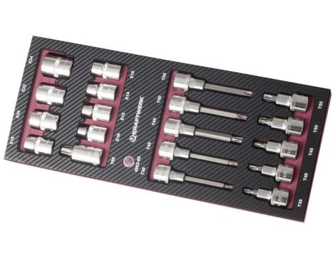 WKŁADKA EVA3 Z NASADKAMI 1/2" TORX E/TX (19)