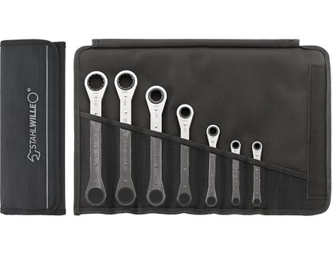 STAHLWILLE - 25/4 Zestaw dwustronnych kluczy oczkowych z grzechotką 25/4 9x10-17x19 4 szt. - 96411302