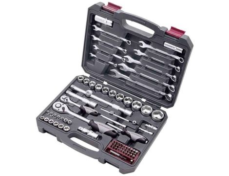 ZESTAW KLUCZY NASADOWYCH 1/4"+1/2" Basic 84 CZĘŚCI