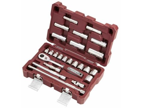 ZESTAW KLUCZY NASADOWYCH CALOWYCH 3/8", 24 CZĘŚCI