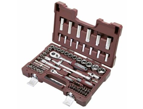 ZESTAW KLUCZY NASADOWYCH 1/4"+1/2" 80-CZĘŚCIOWY