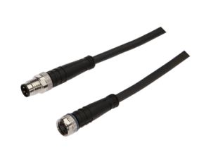 Złącze kablowe M8 żeński 4-PIN prosty M8 męski 3-PIN prosty z kablem 0,3m PUR VK03A247