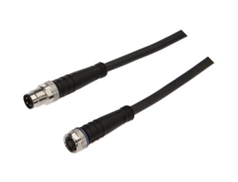 Złącze kablowe M8 żeński 4pin prosty M8 męski 3pin prosty z kablem 0,3m PUR VK03A247