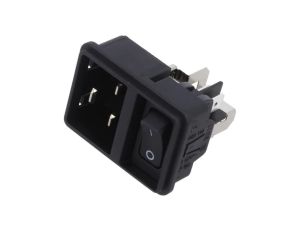 Złącze zasilające AC gniazdo męskie 16A 250VAC IEC 60320 EC11.0001.301