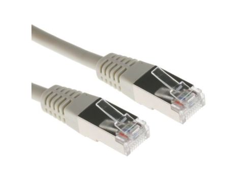 Kabel kat. 5, F/UTP, 1m, Szary, PVC, złącze: Wtyk RJ45/męski RJ45