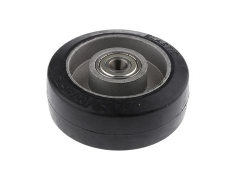 Kółko do wózka, Lite, Guma, Czarny, obc.: 160kg, śred.: 100mm, szer.: 40mm