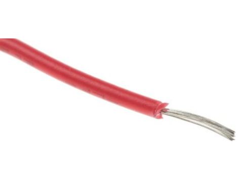Przewód jednożyłowy linkowy, Przewód instalacyjny, 0,13 mm, 7/0,16 mm, 26 AWG, PVC, 300 V, Czerwony, dł. 100m, RS PRO