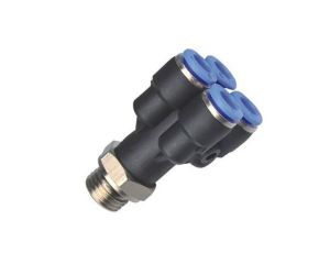 Rozgałęźnik pneumatyczny wtykowy typu Y, G 1/4 GZ do węża fi 8 mm, tworzywo sztuczne