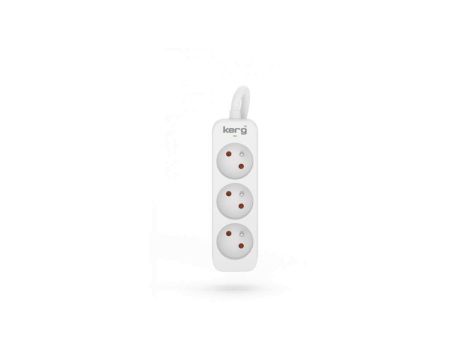 Przedłużacz KERG bez wyłącznika-3 gniazda-biało-szary-5m-16A-H05VV-F-3x1,5mm2