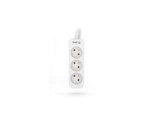 Przedłużacz KERG bez wyłącznika-3 gniazda-biało-szary-10m-16A-H05VV-F-3x1,5mm2