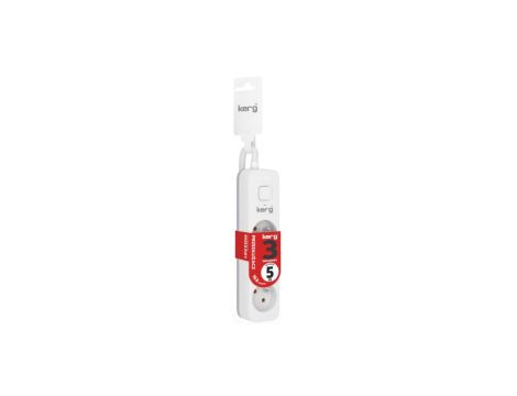 Przedłużacz KERG z wyłącznikiem-3 gniazda-biało-szary-5m-16A-H05VV-F-3x1,5mm2
