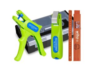 Ściągacz izolacji 0,5-6mm2, nóż do kabli WEICON 8-27, miara WIHA / LBOXX5 ZESTAW WALIZKOWY ENERGOTYTAN