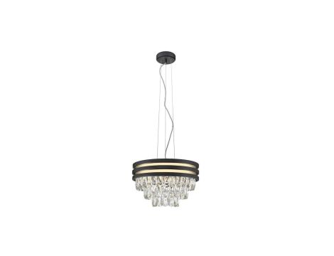 Lampa wisząca NAICA kolor czarny mat/czarny, transparentny metal/kryształ, 4xE14 IP20 P0525-04A-P7D7 Zuma Line