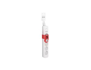 Przedłużacz KERG z wyłącznikiem-5 gniazd-biało-szary-3m-16A-H05VV-F-3x1,5mm2