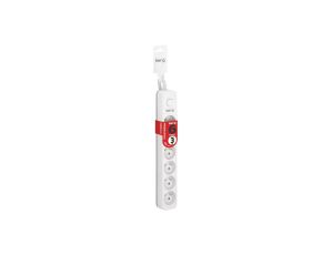 Przedłużacz KERG z wyłącznikiem-6 gniazd-biało-szary-3m-16A-H05VV-F-3x1,5mm2
