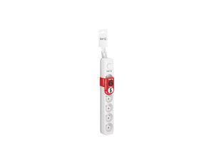 Przedłużacz KERG z wyłącznikiem-6 gniazd-biało-szary-5m-16A-H05VV-F-3x1,5mm2