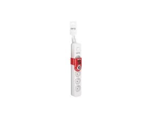 Przedłużacz KERG z wyłącznikiem-5 gniazd-biało-szary-10m-16A-H05VV-F-3x1,5mm2