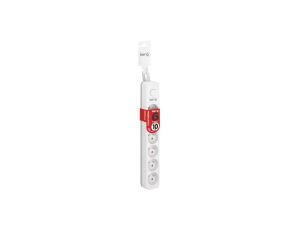 Przedłużacz KERG z wyłącznikiem-6 gniazd-biało-szary-10m-16A-H05VV-F-3x1,5mm2
