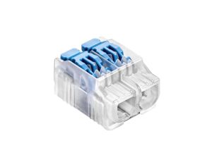 IDEALNA Szybkozłączka z dźwignią 2x 0,2-4mm2 uniwersalna bezhalogenowa (na drut / na linkę) 450V/32A SIMET 10szt.