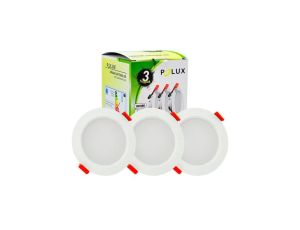 3x Oprawa podtynkowa okrągła MIRO LED Biała 6W 400lm 3000K Goldlux
