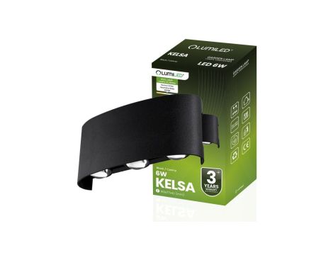Kinkiet Ogrodowy Elewacyjny 6W LED IP54 Góra Dół KELSA LUMILED