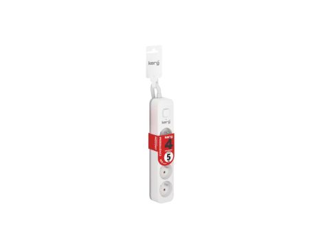 Przedłużacz KERG z wyłącznikiem-4 gniazda-biało-szary-5m-16A-H05VV-F-3x1,5mm2